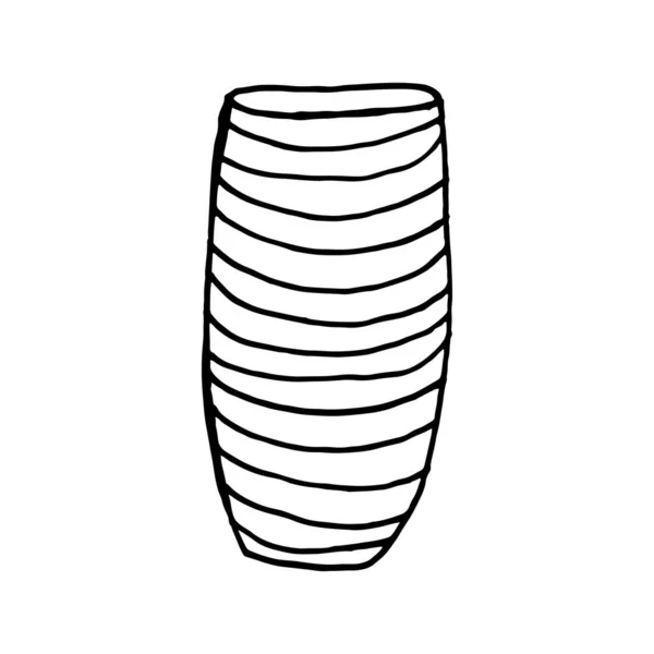 Gestreifte Vase isoliert auf weißem Hintergrund — Stockvektor