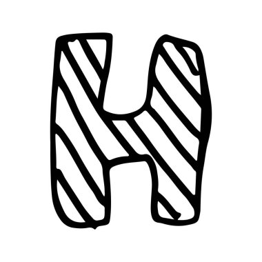 Vektör el çizilmiş H harfi