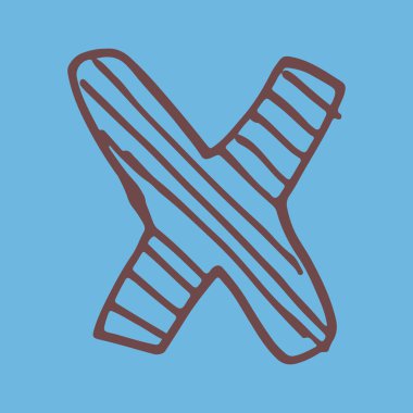 Vektör el çizilmiş X harfi