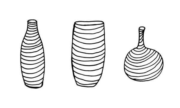 Полосатая ваза на белом фоне — стоковый вектор