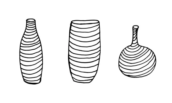 Çizgili vazo beyaz arkaplanda izole edildi — Stok Vektör