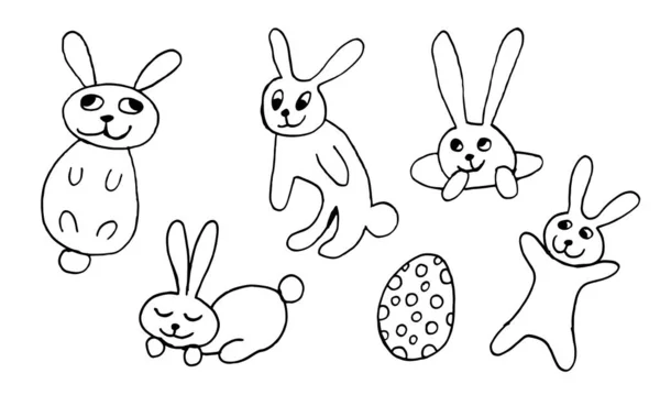 Lindos conejitos de Pascua — Vector de stock