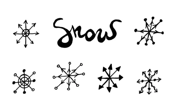 Copo de nieve simple garabato ilusatración — Archivo Imágenes Vectoriales