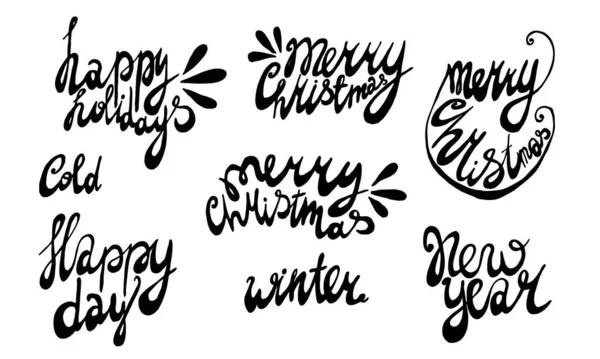 Vector escrito a mano letras de Navidad — Vector de stock