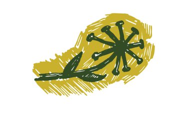 Bitkilerin el çizimi vektör çizimi