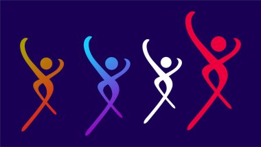 soyut Yaratıcı Üç Kişi simgesi izole edildi 