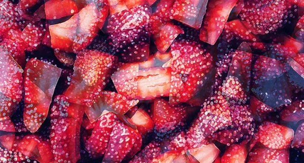 Fruits Pattern Background Red Strawberry Fruits — Stock Photo, Image