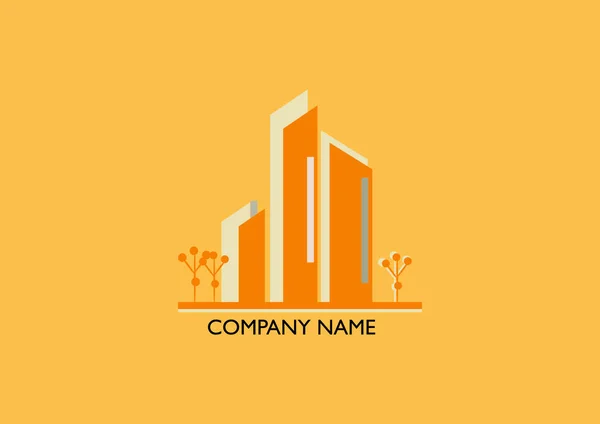 Gebäude Logo Design Konzept Vorlage Vektor Leitungsbau — Stockvektor