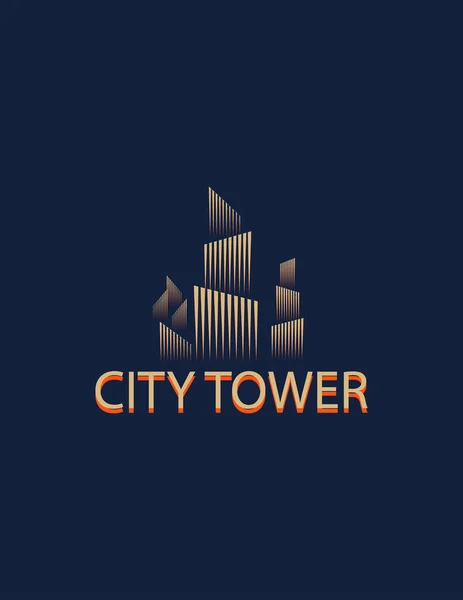 Vector City Tower Logo Template — Stock Vector