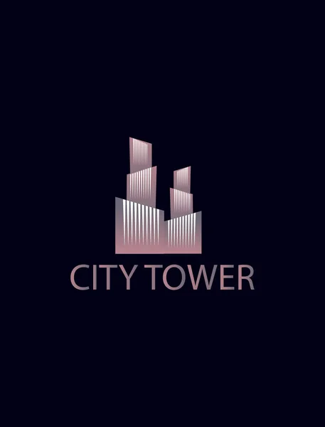 Vektör Şehir Kulesi Logo Şablonu — Stok Vektör