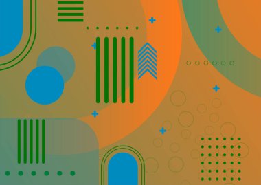 Modern renkli poster arka plan vektörü. Canlı perspektifli kaplama şablonu geometrik şekiller deseni. Duvar resimleri, el ilanları, broşürler, kapaklar, web afişleri için tasarım.