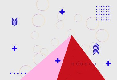 Soyut renkli geometrik afiş arkaplanı. Duvar kağıdı, şablon, poster, kitap kapağı, broşür, broşür, broşür ve broşür için vektör soyut grafik tasarım arkaplan şablonu