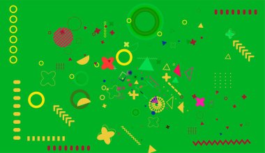 Geometrik şekiller ve elementlerle soyut gradyan arkaplan. Gradyan şekiller kompozisyonu. Güzel Düz arkaplan vektörü. Sancaklar tasarımı, sunumlar arka plan tasarımı, sunumlar arka plan