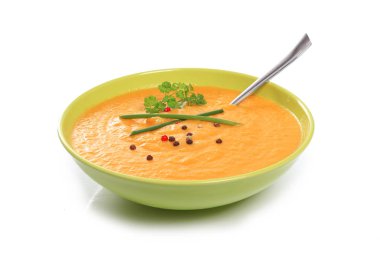 kabak ve havuç ile çorba kase