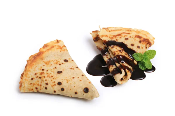 Pancake Chocolate Crepe Isolated — Stock Fotó