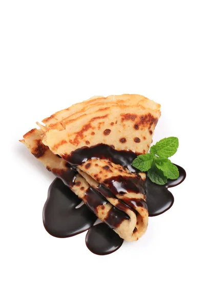 Pancake Chocolate Crepe Isolated — Stock Fotó