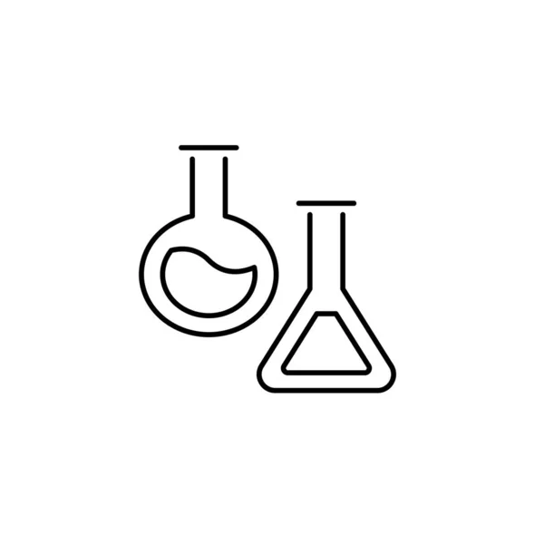 Set van vector school thema pictogram. Experiment onderwijsconcept zwarte buis pictogram voor test, chemie, geneeskunde experimenten geïsoleerd op witte achtergrond. Modern design element voor Natuurwetenschappen — Stockvector