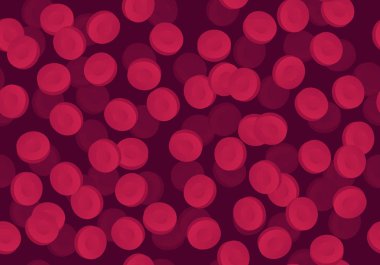 Vektör yassı kan hücresi dikişsiz desen illüstrasyon. Kırmızı gradyan eritrosit akışı arka plan. Poster, el ilanı, kart, afiş, ui, sunum için tasarım karo öğesi