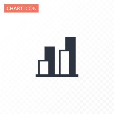 Vektör düz 3d çubuk grafik diyagramı çizimi. Beyazdan saydam arka plana yalıtılmış basit siyah renk simgesi. Finans istatistikleri kavramı, analitics. UI, rapor, web için tasarım öğesi