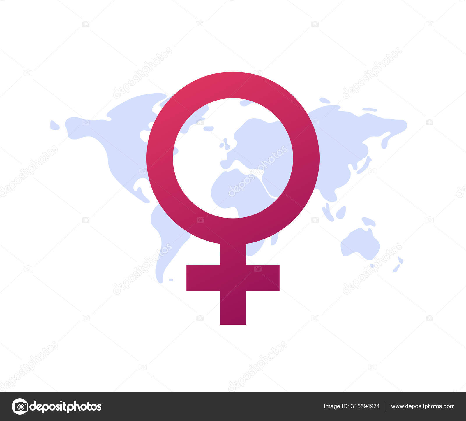 Vector flat woman empowerment illustration. Red female sign on global world  map background. Concept of international feminism, march, sisterhood.  Design element for banner, poster, web, infographics. Stock Vector Image by  ©Tasty_Cat #315594974