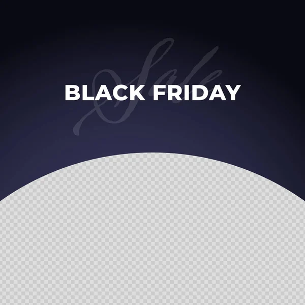 Vector black friday square social media post template. Copy space with elegant background and white font holiday text. Design element for banner, poster, ad, sale, greeting card, voucher — Stock Vector