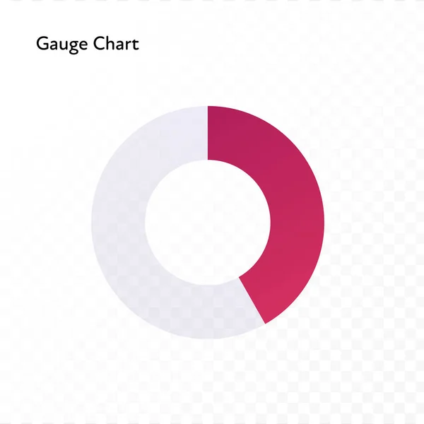 Illustrazione dell'icona del grafico piatto a colori vettoriale. Grafico di avanzamento calibro rosso. Round con fette isolate su sfondo trasparente Elemento progettuale per finanza, statistica, analisi, ui, report, web — Vettoriale Stock