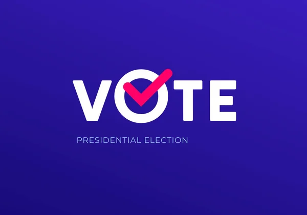 Democratisch Stem Verkiezingsdagconcept Vetcor Platte Illustratie Banner Sjabloon Tekst Stem — Stockvector