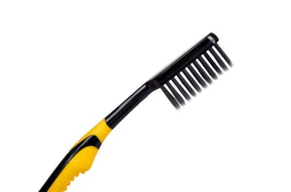 Black Yellow Soft Toothbrush Isolated White Background — Stock Photo, Image