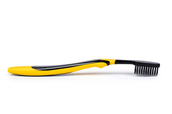 Black Yellow Soft Toothbrush Isolated White Background — Stock Photo, Image