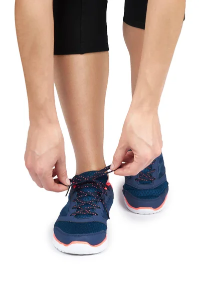 Fit Female Leg Sport Shoe Isolated White Background — Stock Photo, Image