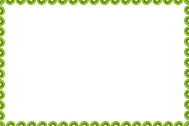 Dilim yeşil ham Kivi Meyve arka plan, çerçeve ve sınır, boş alanı.