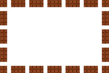 Çikolata parçaları arka plan, çerçeve ve sınır, kopya alanı fotoğraf.