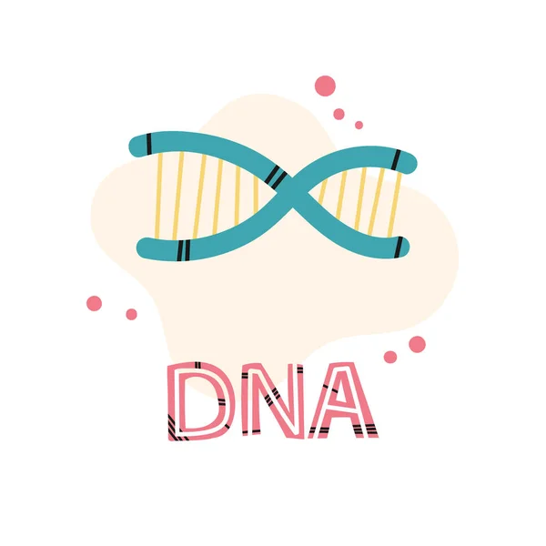 Dna Helix Medical Design Hand Drawn Vector Isolated White Background — Stock Vector