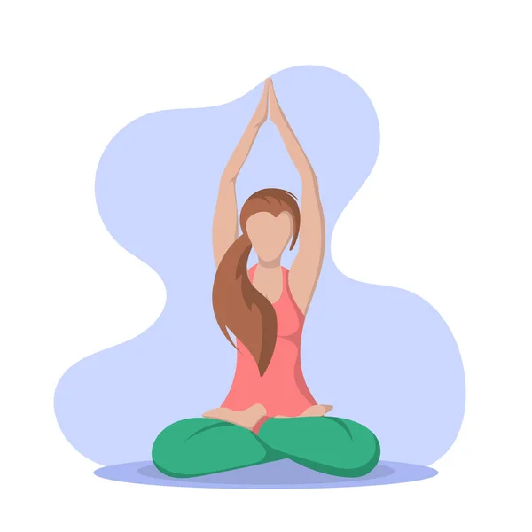 Hermosa Mujer Entrenando Posturas Yoga Chica Ejercicios Pilates Vector Ilustración — Archivo Imágenes Vectoriales