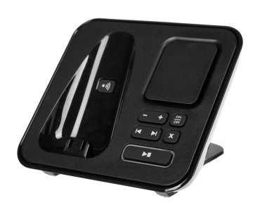 Modern Sabit telsiz telefon, eski teknoloji kavramı. Beyaz arka plan üzerinde izole