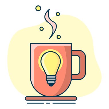 light bulb as symbol of idea, concept of creativity. Line art, flat style vector