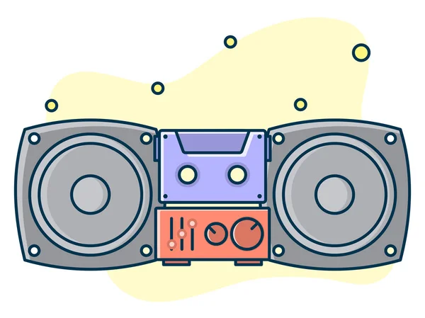 Домашняя Музыка Звуковая Студийная Концепция Профессиональный Лейбл Линейное Искусство Вектор — стоковый вектор