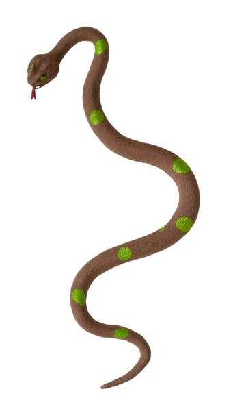 Faux Jouet Serpent Animal Caoutchouc Pour Jeu Isolé Sur Fond — Photo