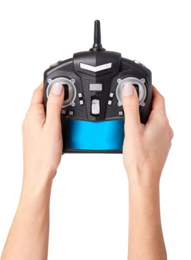 El dron, anten ile Rc için siyah uzaktan kumanda ile