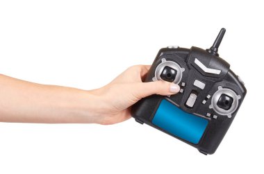 El dron, anten ile Rc için siyah uzaktan kumanda ile