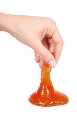el, şeffaf oyuncak ile turuncu sümük oynayan çocuk