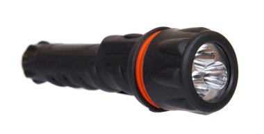 LED el feneri siyah, aydınlatma seyahat için kompakt.