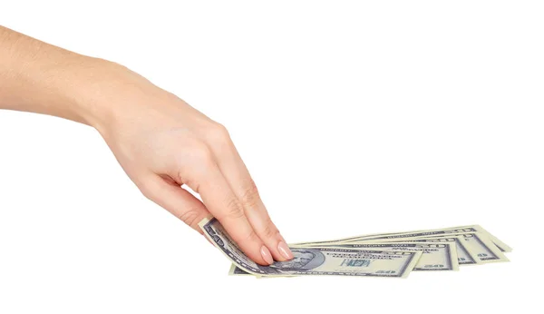 Hand with US dollars, concept of bribes and corruption. — Stock Photo, Image