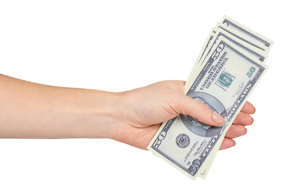 Hand with US dollars, concept of bribes and corruption. — Stock Photo, Image