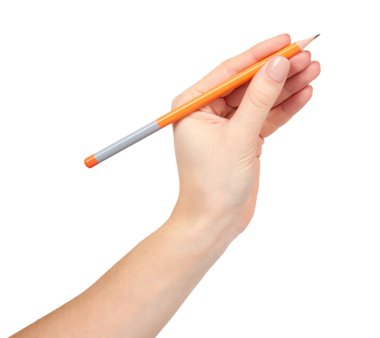 Eli kalem, çizim veya writinng hareketi ile.