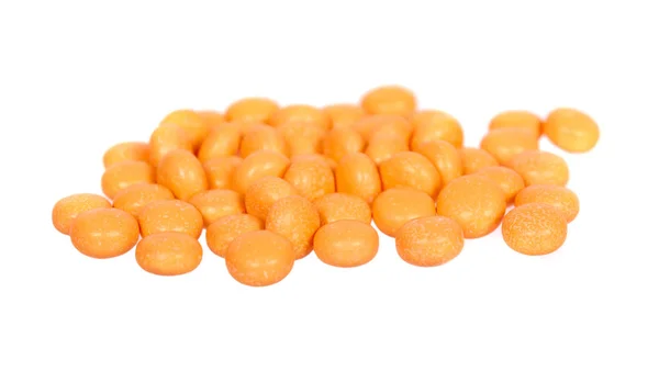 Orange piller, medicinsk vård och hjälp, kemiska vitaminer. — Stockfoto