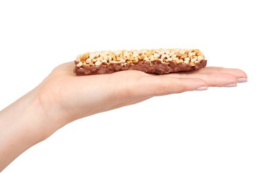 El ile sağlıklı granola, enerji, spor, Kahvaltı ve protein bar.