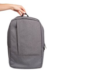 El ile gri Tekstil okul çantası, şehir sokak sırt çantası