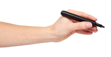 Keçeli kalem marker, çizim veya writinng hareketi ile el.