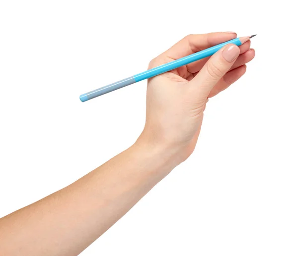 Mão com lápis, desenho ou gesto de escrita . — Fotografia de Stock
